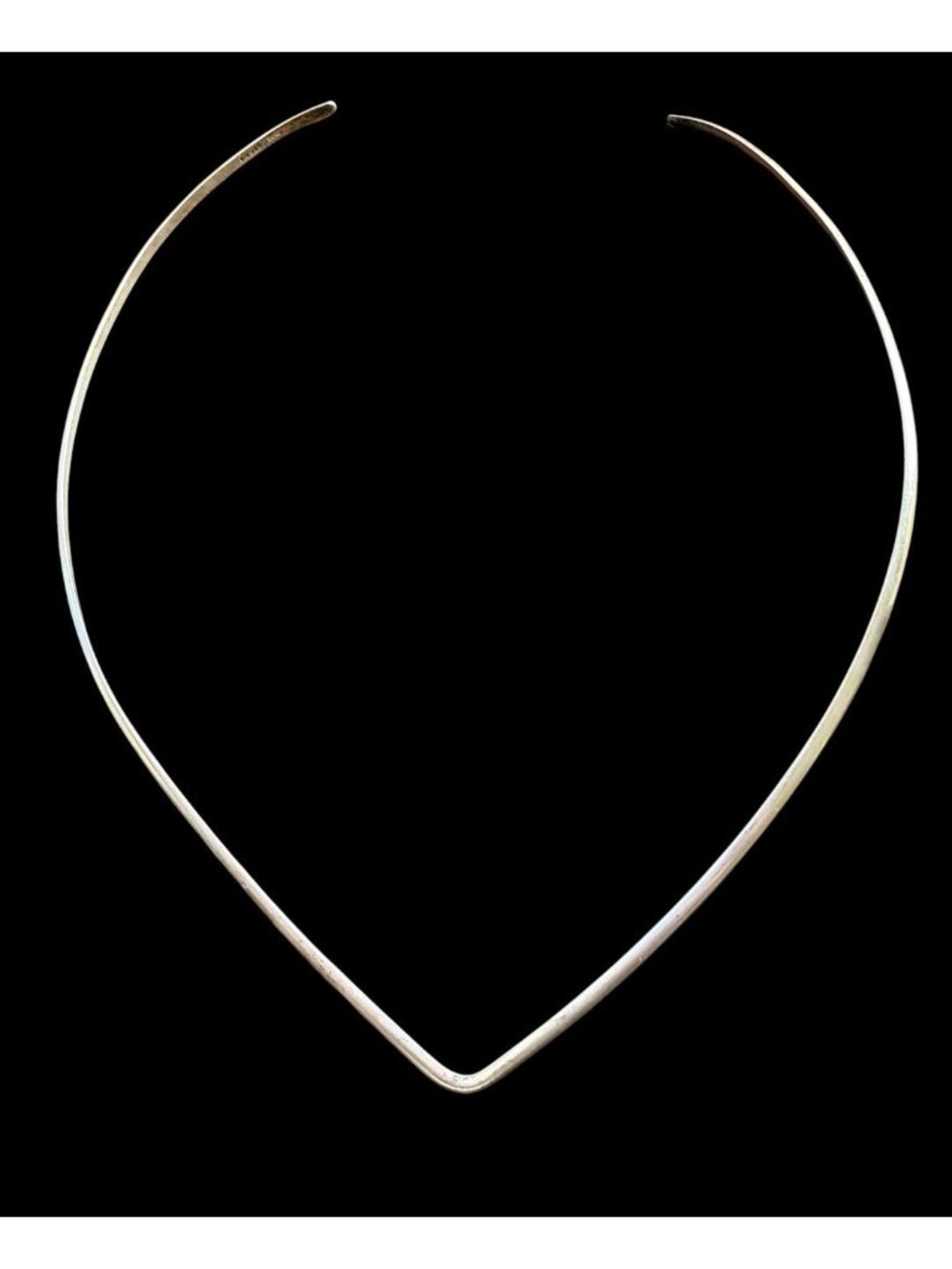 925 Sterling Silver Choker Collar Necklace Oval Signed FAS Thailand